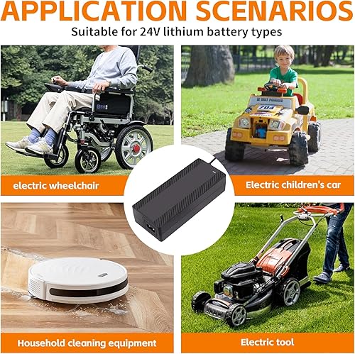 Miniatura 5 de Cargador de batería de litio de 29.4V 2A, cargador inteligente de enchufe universal 5 en 1 para paquetes de baterías de litio de 24 V, 25.2 V, 25.6