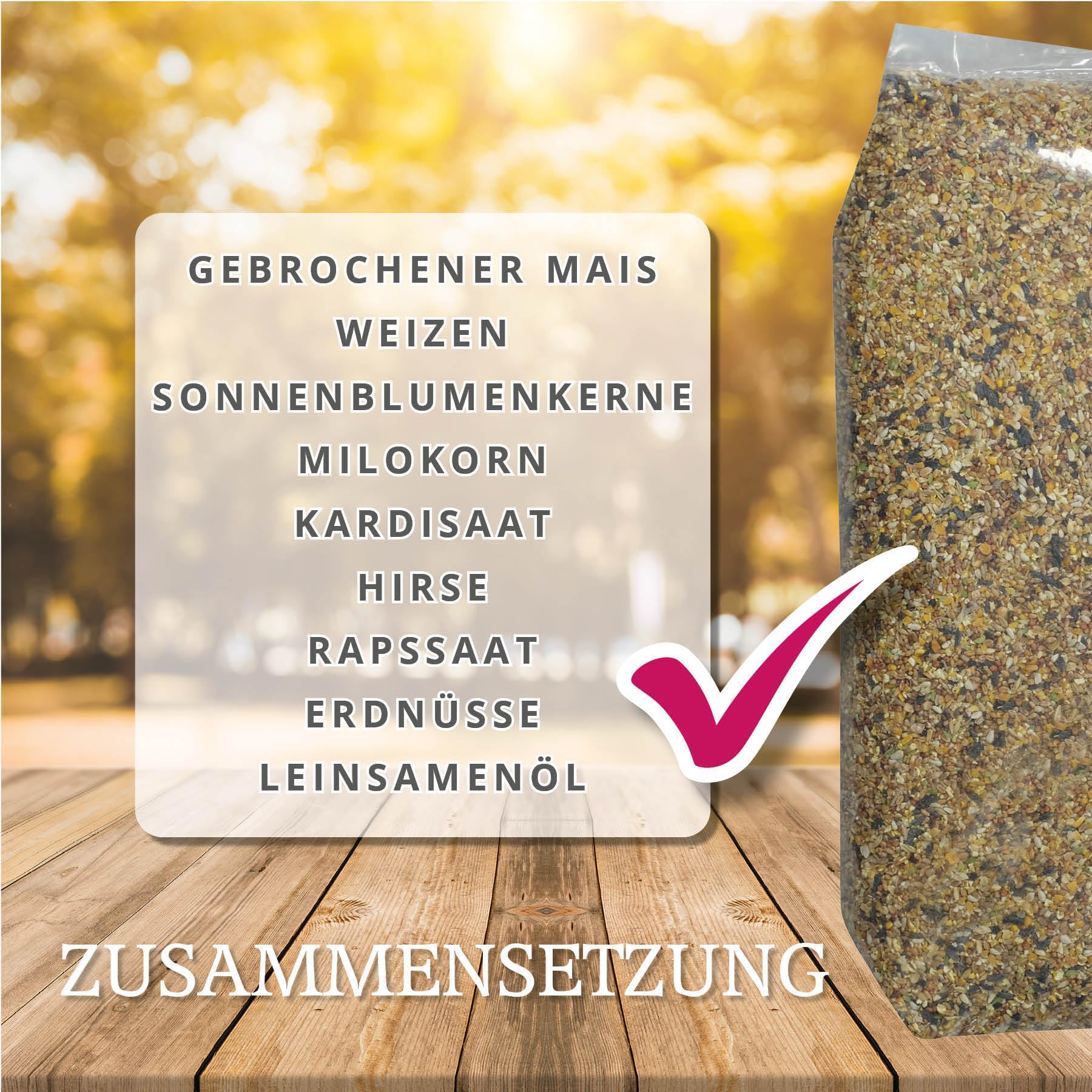 MeinWildvogel - Wildvogel-Vital - Premium Vogelfutter 30 kg XXL - Wildvogelfutter - Streufutter - Ganzjahresfutter für Vögel mit Sonnenblumenkernen & Erdnüssen - Gentechnikfrei & Ambrosia-kontrolliert