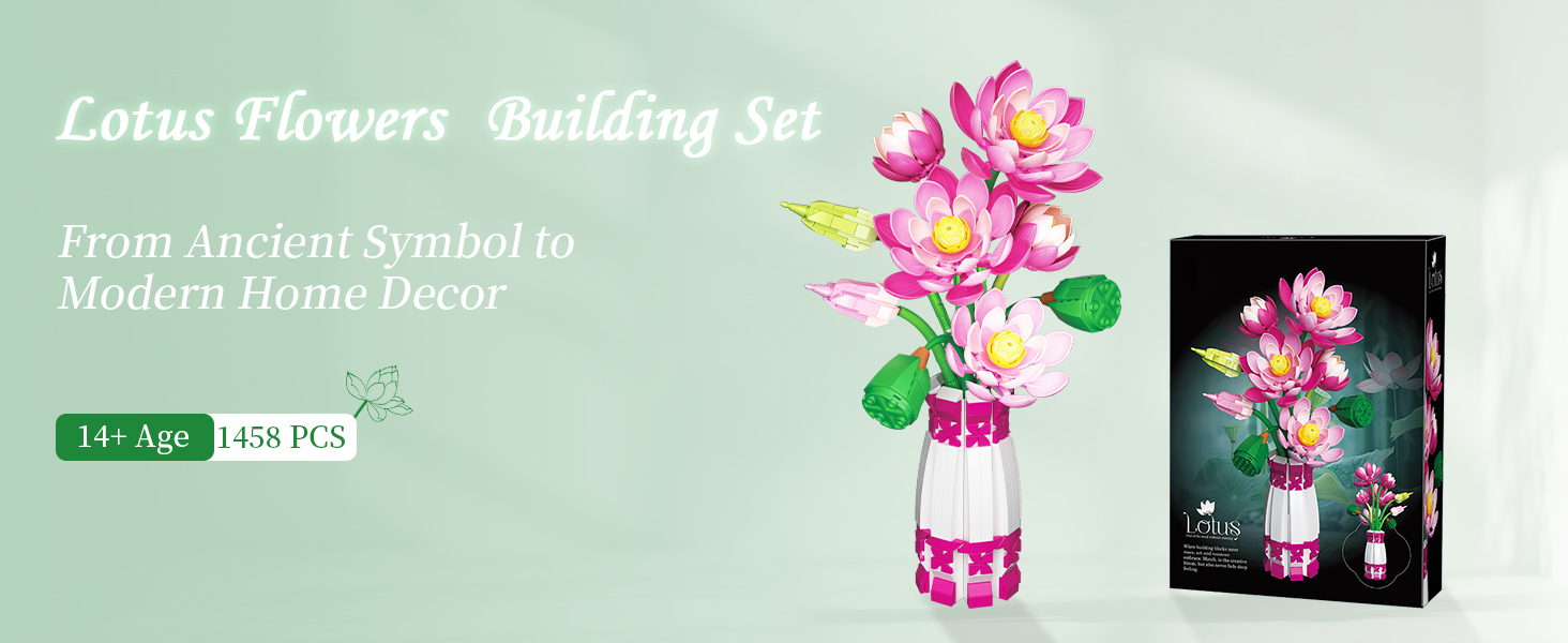 Amazon.com: Lotus Flowers Botanical Building Set with Vase