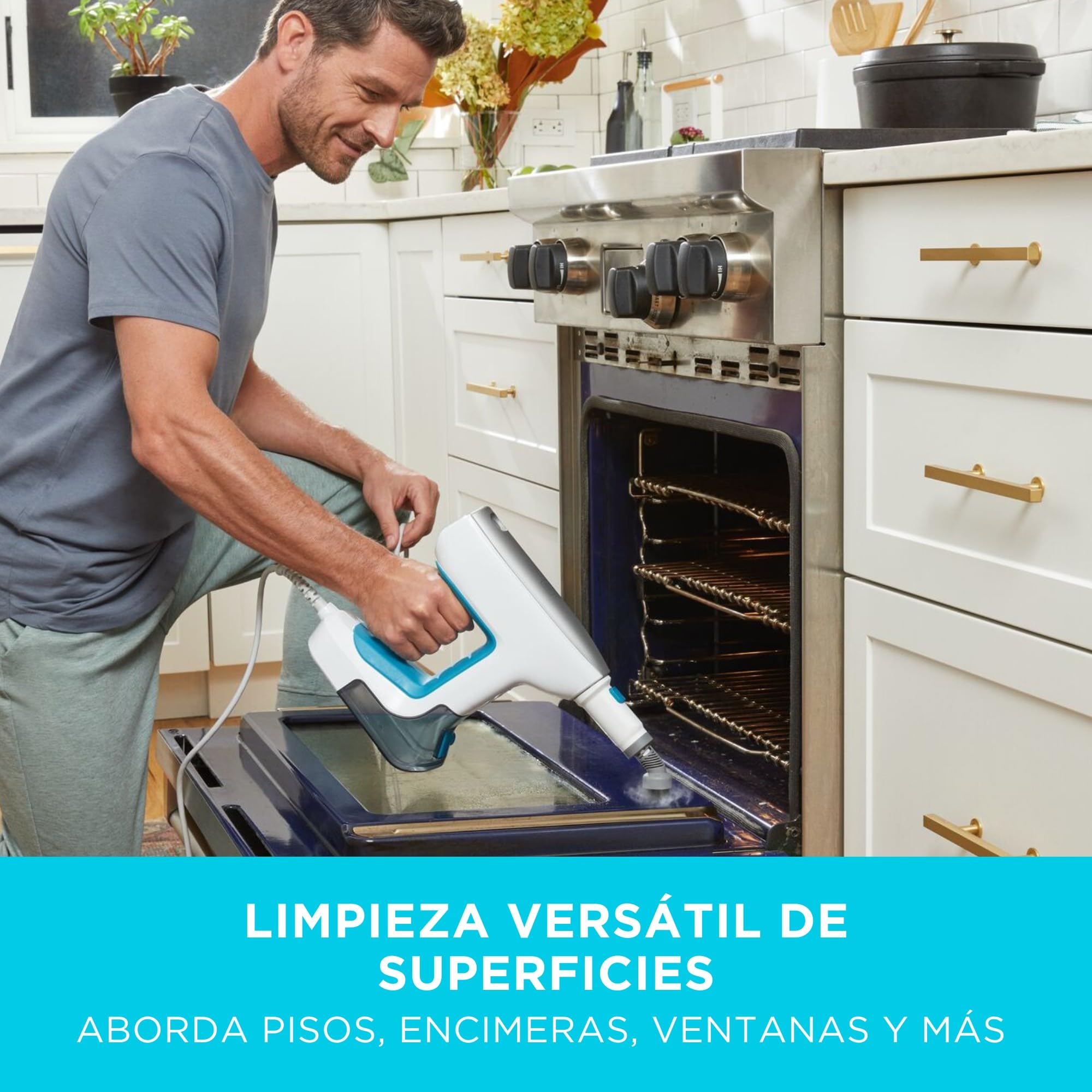 BLACK+DECKER Steam-Mop SteamSystem 1500W Multifunción con 10 Accesorios, BHSM15FX10-QS