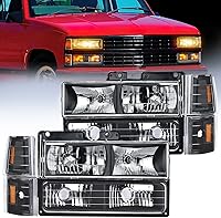 Vista 1 de Nilight - Kit de montaje de faros delanteros para 1994 1995 1996 1997 1998 GMC Suburban Yukon Sierra C/K Series 1500 2500 3500, lámpara de repuesto