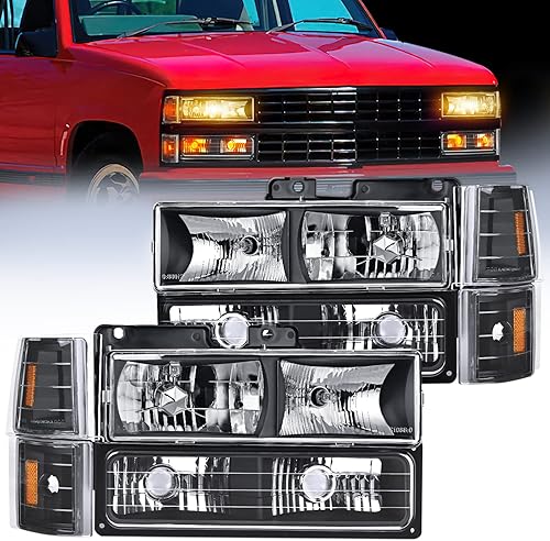 Nilight Conjunto de faros delanteros para GMC Suburban Yukon Sierra CK Series 1500 2500 3500 de repuesto para 1994 1996 1997 1998 GMC Suburban Yukon disponible en Yaxa Peru
