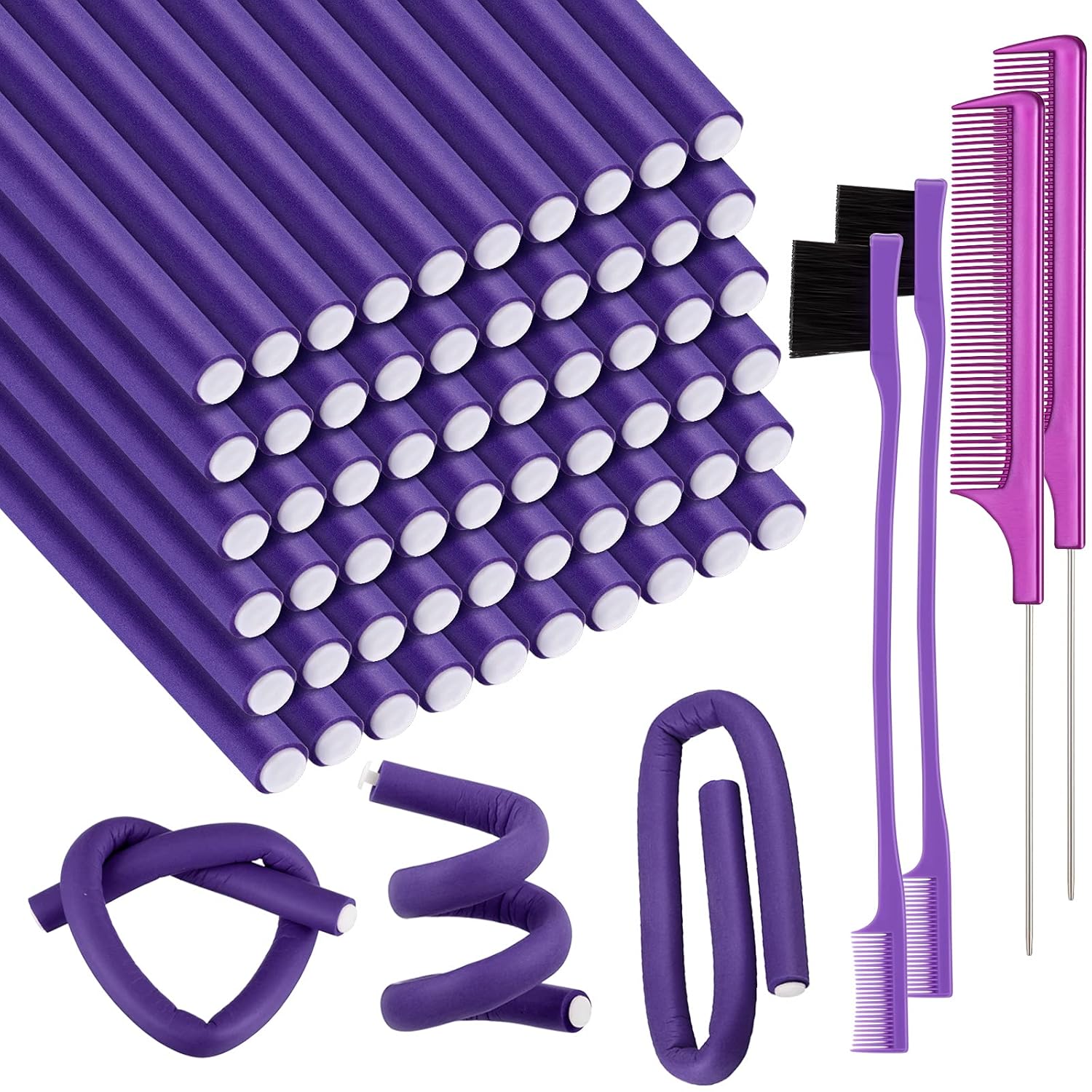 Waydress 64 Pieces Flexible Hair Rollers, Foam Curling