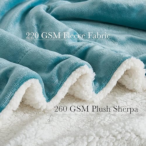 Miniatura 9 de RYB HOME Manta de forro polar, tamaño individual, súper suave, mullida, de microfibra, reversible, para sofá, cama, viajes, 60 pulgadas de ancho x