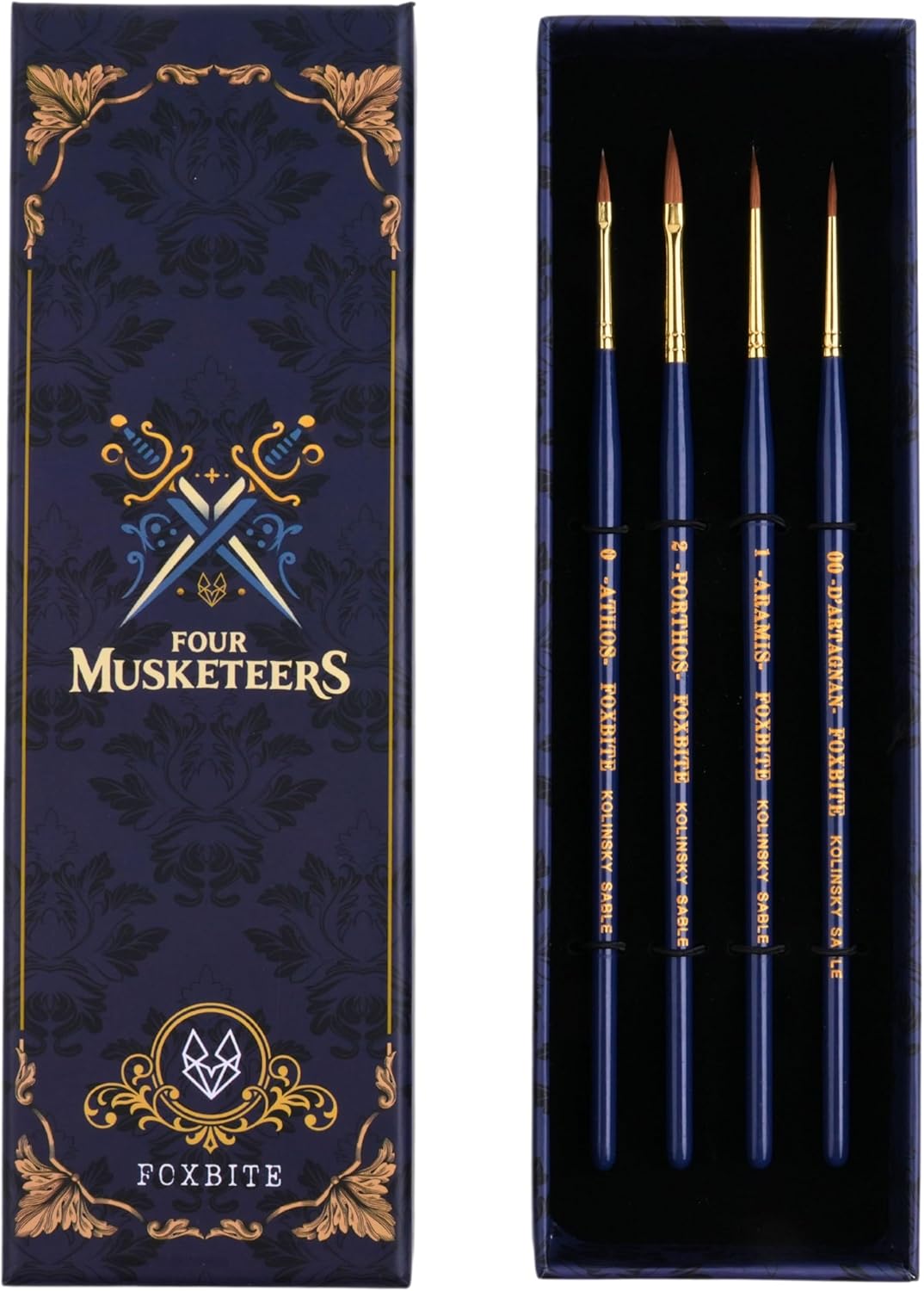 FOXBITE Kolinsky Sable Set Brushes for Miniature Painting Modeling Pieces Fine Detail Paint Brush Miniature Painting Kit Mini Paints Acrylic for Warhammer for Advanced Painters