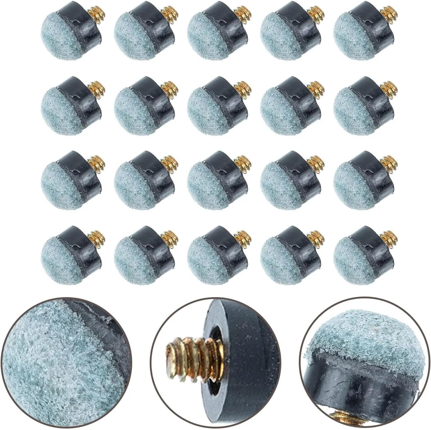 Pool Cue Tips 200Pcs Billiard Cue Accessories Billiards Tip Gun Head Replacement Pool Tips