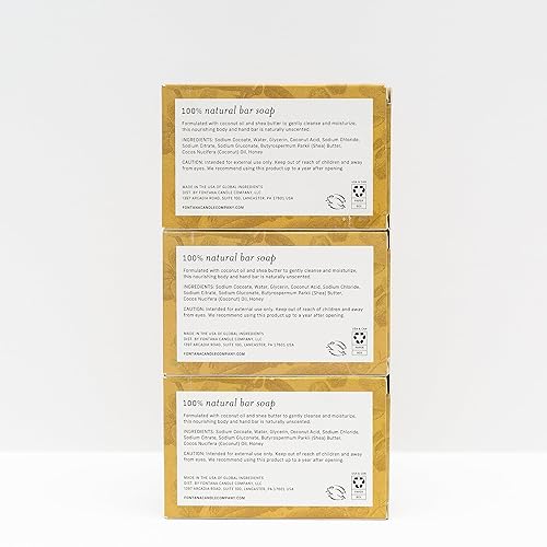 Miniatura 3 de FONTANA CANDLE CO. - Barras de jabón sin perfume  Paquete de 3  Barra de jabón hidratante natural para manos y cuerpo  Fabricado con manteca de