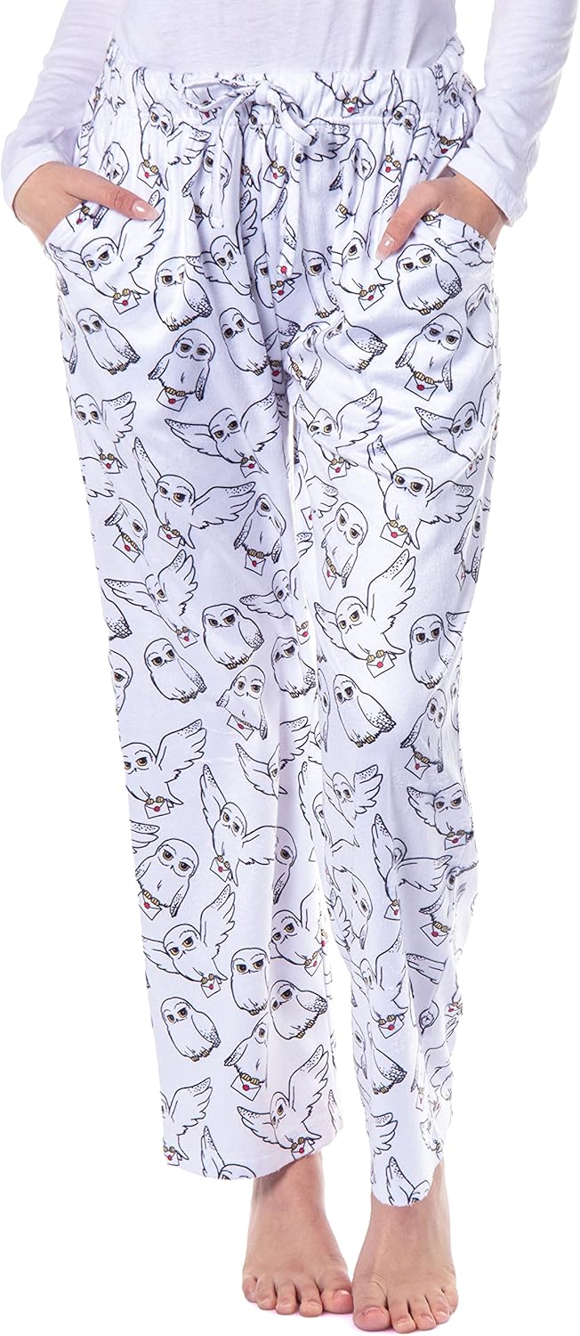 Harry Potter Womens' Hedwig Owl Character Tossed Print Sleep Pajama Pants
