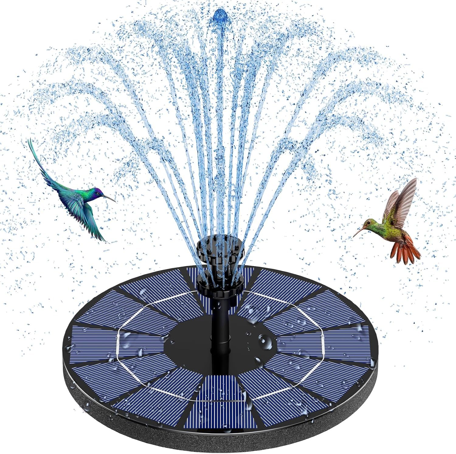 Photo 1 of AISITIN Solar Fountain with 3.5 W Solar Panel, Solar Fountain for Bird Bath 1500 mAh Battery - 6 Effects for Pool, Fish Pond, Bird Bath, Garden