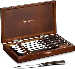 Wusthof IKON Blackwood 6 Piece Steak Knife Set with Case