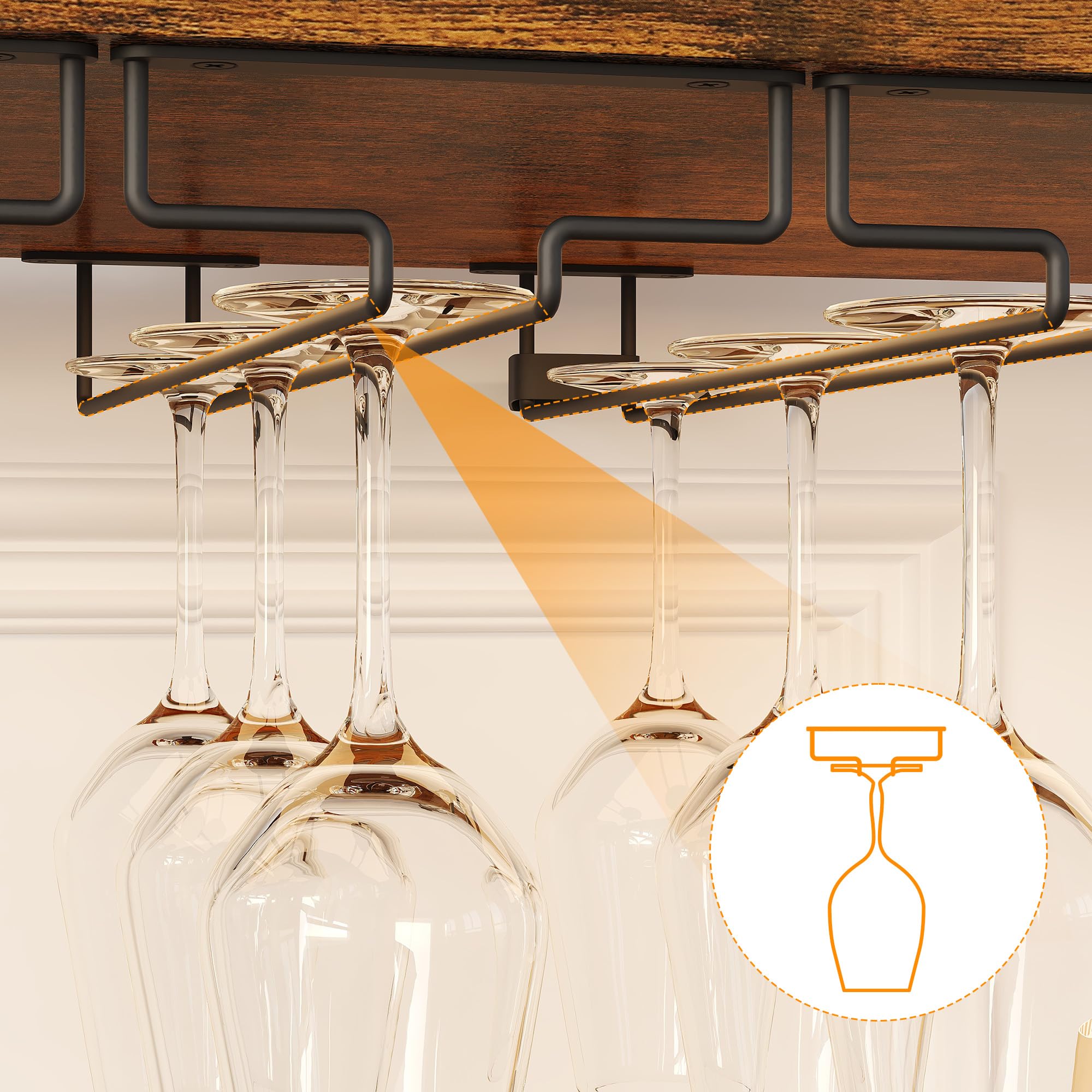 Garvee Weinschrank Weinregal Industrial mit Led Licht Barschrank mit Verstellbarem Weinregal und Glashalter Getränkeaufbewahrung Weinbarschrank für Küche Esszimmer Wohnzimmer 70x35x92 cm Retro