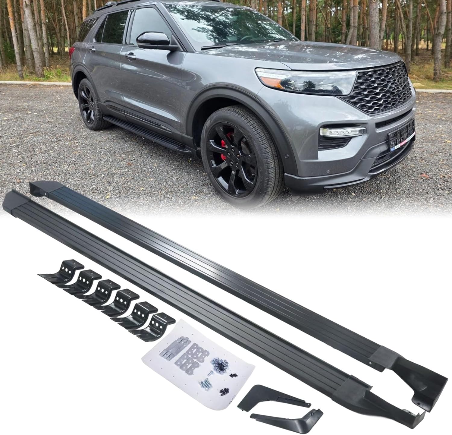 Running Boards Fit for Ford Explorer 2020-2026 Base ST XLT Limited Platinum ST-Line Side Steps Nerf Bars W/Mud Flaps Bracket Accessories