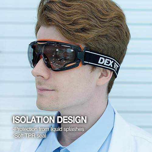 Miniatura 6 de DEX FIT Gafas protectoras de seguridad SG220 antivaho y arañazos, protección ocular Z87 para el trabajo, ajustables para mujeres y hombres (marco