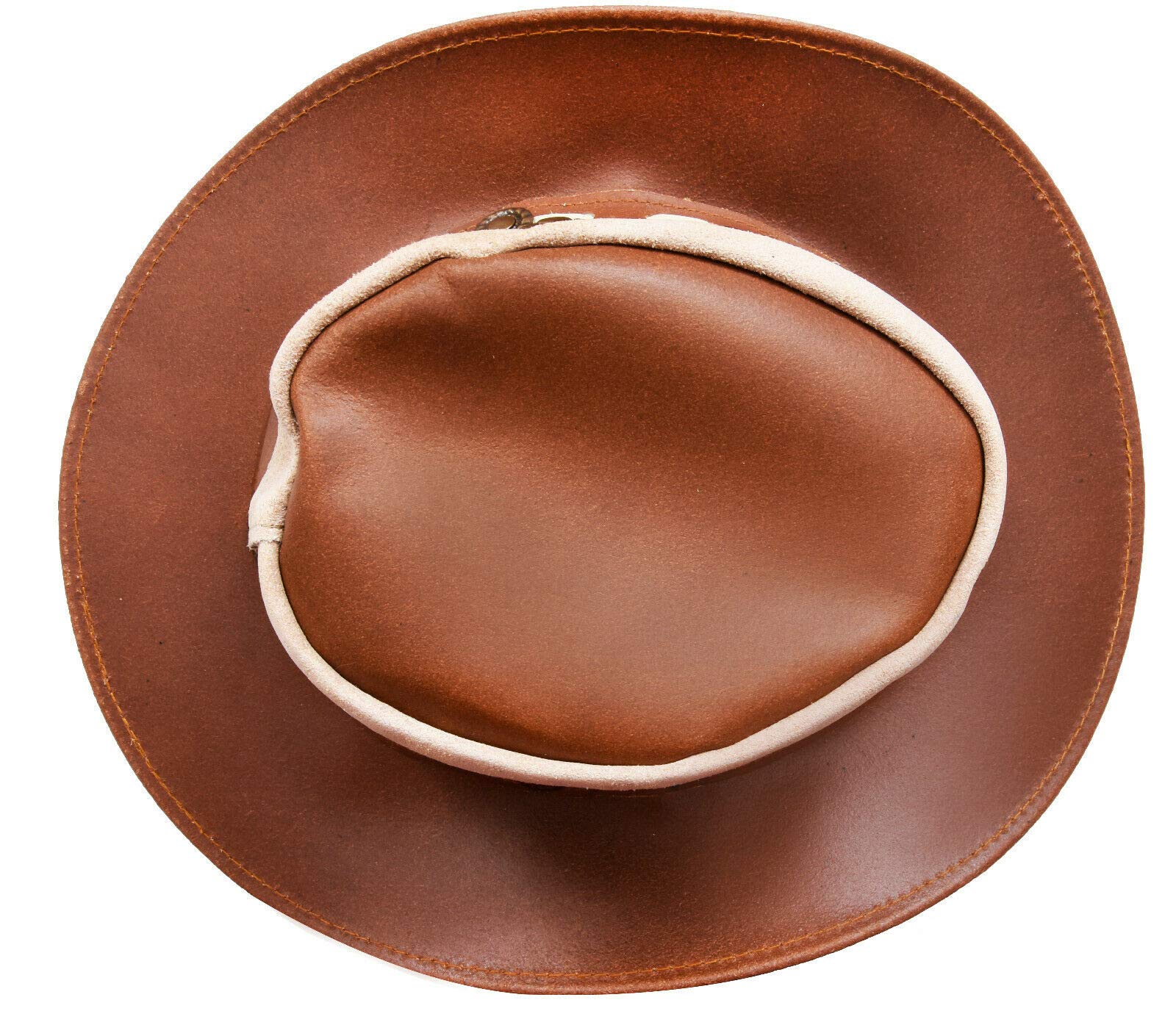 Infinity Leather Cappello Australiano Unisex in Stile Western Pelle Scamosciata Western Cowboy