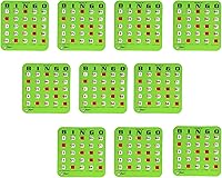 Vista 2 de Regal Bingo - Tarjetas de bingo a granel con ventanas deslizantes - Tarjetas reutilizables de bingo con impresión grande para adultos y grupos Verde