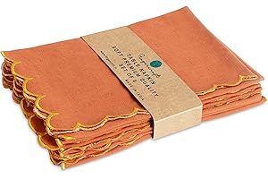 VFC Scalloped-Edge Premium Quality Cotton Linen Blend Napkins