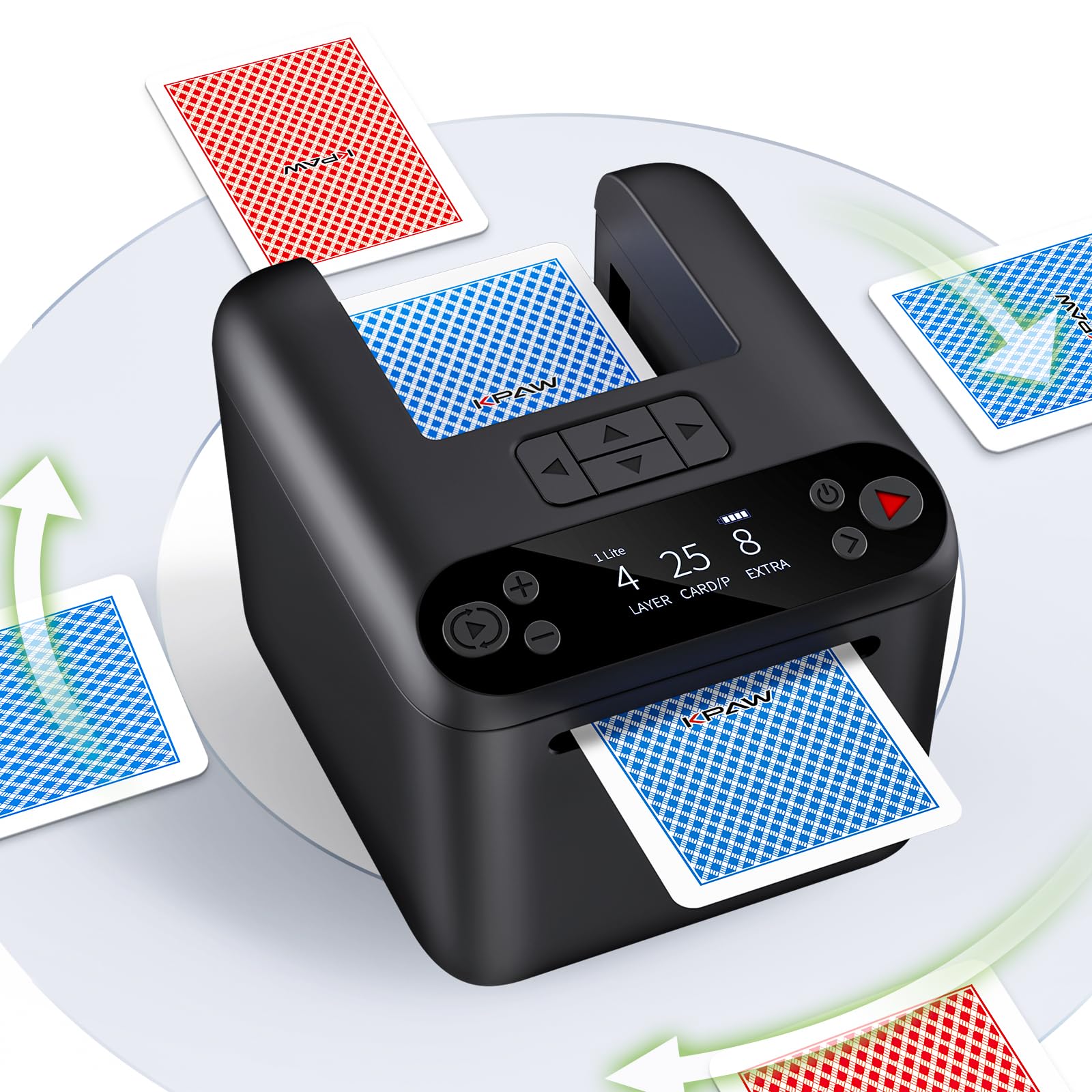 Automatic Card Dealer for 1/2/3 Decks, USB Rechargeable Card Dealing Machine Portable Card Dealer for Texas Holdem, UNO, Bridge, Poker More-picture-27