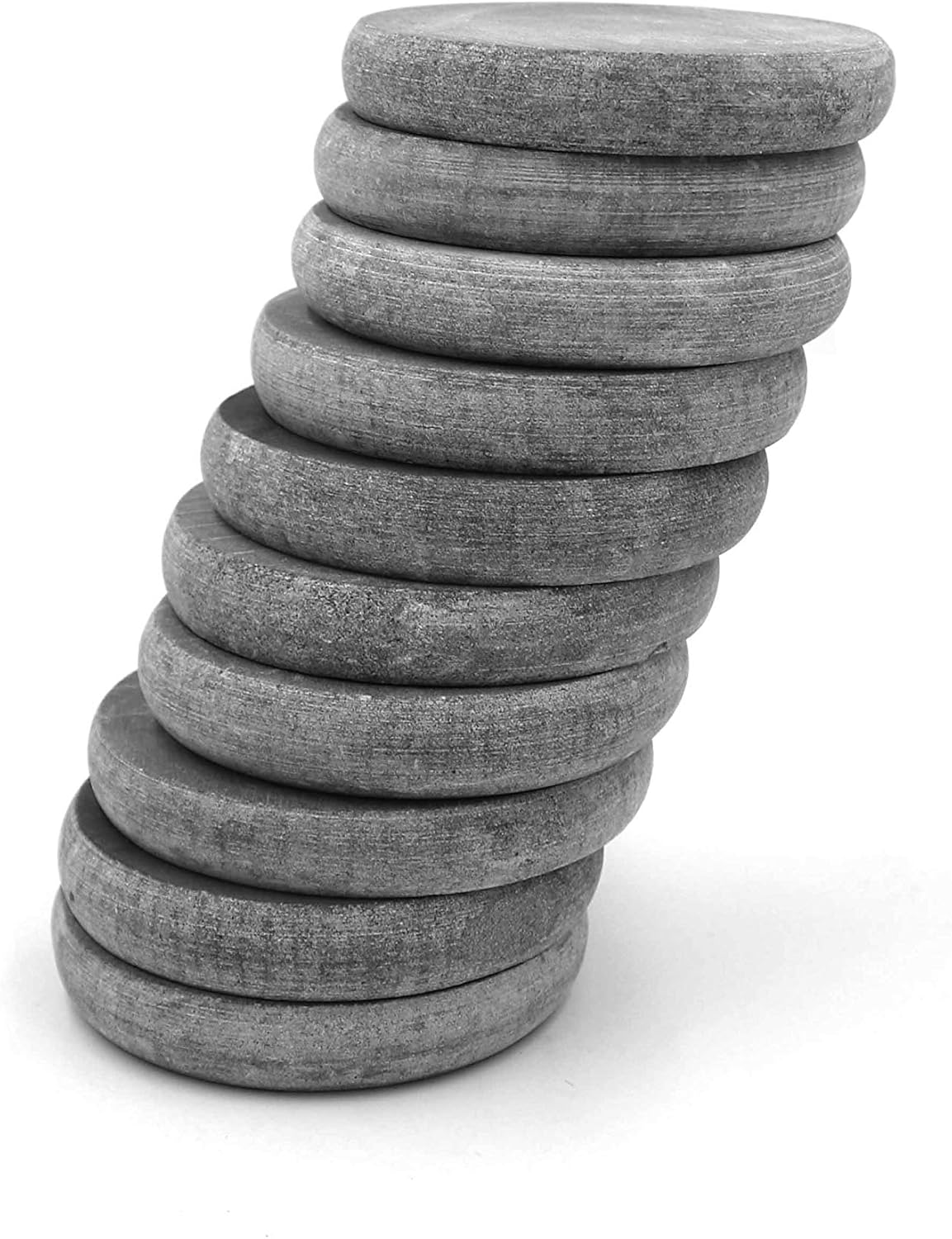 10 Round Stones for Rock Painting – 3.15" Inch Diameter Perfectly-Round 100% Natural Basalt Stone Canvases, Flat, Super Smooth, Non-Porous, Uniform in Shape and Size, for Mandala and Kindness Stones