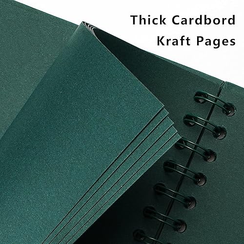 Miniatura 4 de Álbum de recortes de 8 x 8 pulgadas, álbum de recortes de papel kraft de tapa dura, álbumes de fotos, 20 hojas de libro de recuerdos para familia,