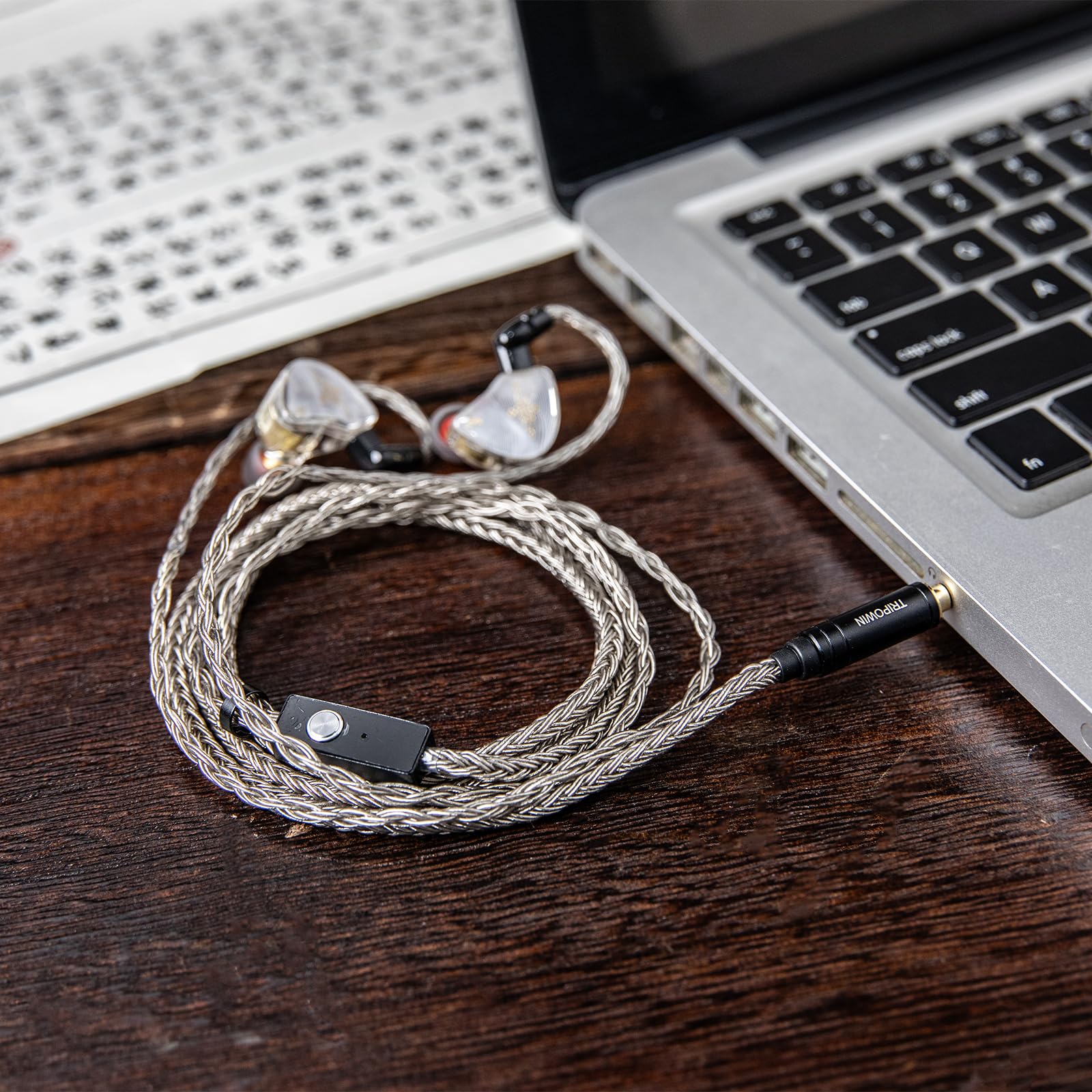 LINSOUL KZ ZS10 Pro 4BA+1DD 5 Treiber In-Ear-Monitor und Tripowin Zonie HiFi IEM Upgrade Kabel mit Omni Mic
