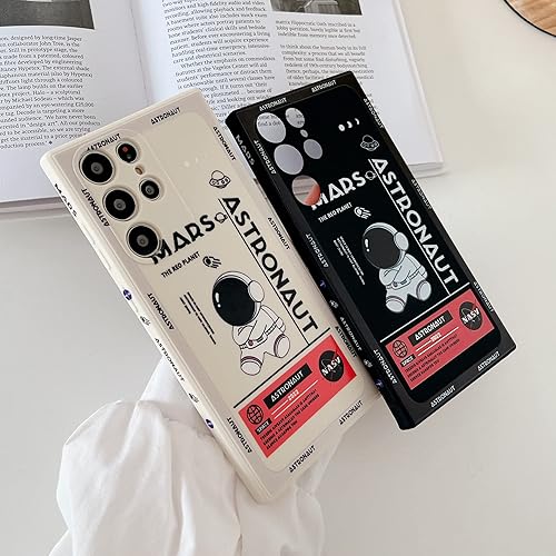 Miniatura 5 de Yonds Queen Funda para Samsung Galaxy A53, diseño de astronauta de dibujos animados, diseño de cohete espacial, luna y cohete, elegante funda