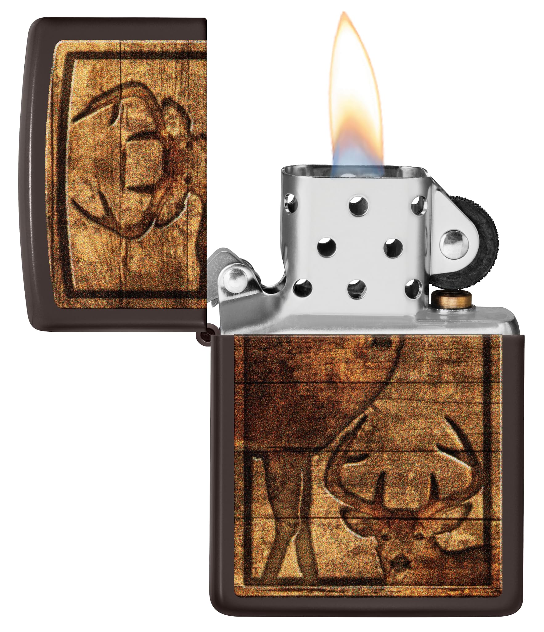 Zippo Accendino tempesta – Outdoor Wooden Nature, Brown, Color Image – Ricaricabile – Riutilizzabile – Design antivento – Confezione regalo – Made in USA