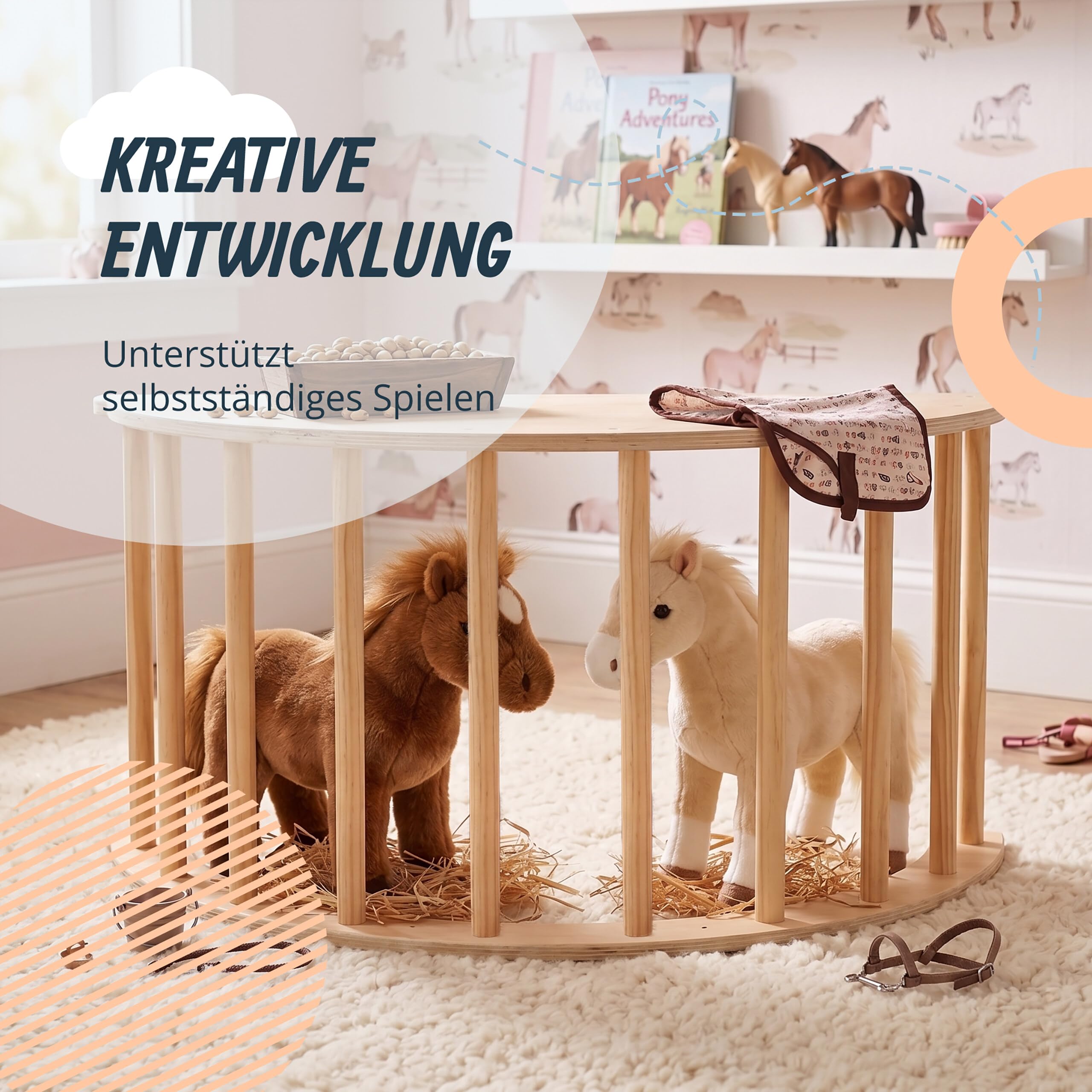 Relaxdays Kletterbogen für Kinder, ab 18 Monaten, Holz, Kissen, Natur/weiß