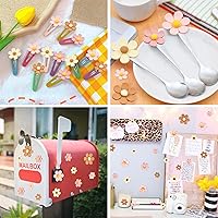 Vista 6 de Imanes de flores lindas para nevera, 20 unidades, mini margaritas, imanes de flores coloridas para nevera para armario, pizarra blanca