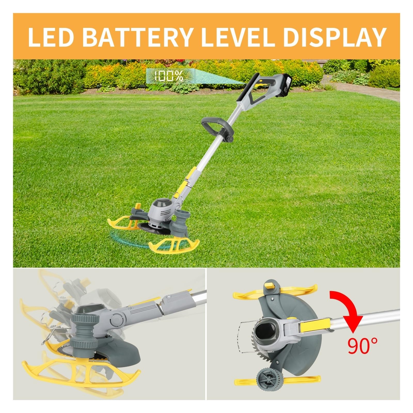 Akumulatorowa Podkaszarka Do Trawy, Krawędzi Kół, Kosiarka, Krzaków Z 18000 Obr./min, Elektryczna Do Prac ZwiąZanych Z Koszeniem W Ogrodzie(1 battery)