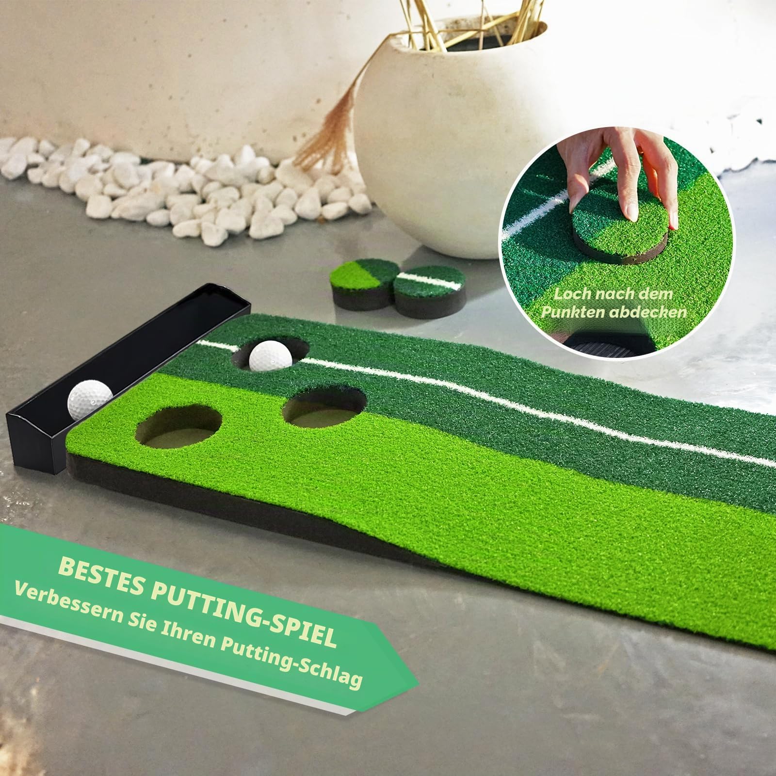 SENSECLUB Indoor-Putting-Green-Matte, faltbares Putting-Green-Golfspiel-Set, Golfgeschenk für Männer