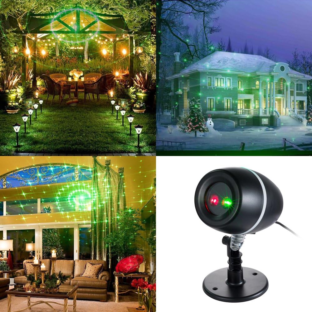 LED Landscape Projector Lights,Suniness Waterproof Switchable LED Flood Lights with 4+2 Modes Rotating for Indoor Outdoor,Party,Home,Garden,Patio(Red & Green Galaxy)