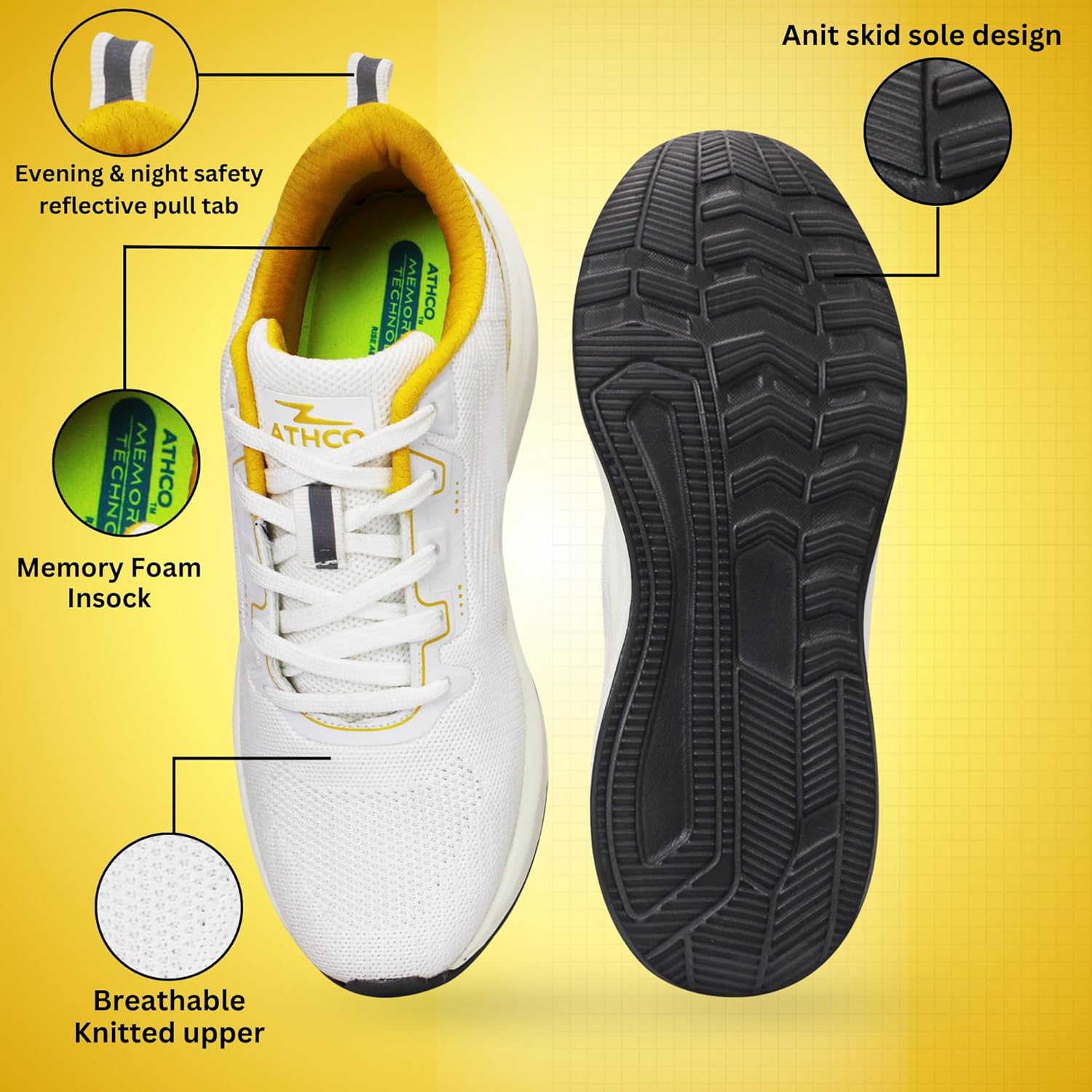 ATHCO Mens Rodeo Memory Foam Comfort Shoes|Running|Walking|Training|Gym|Jogging|Sneaker|Athletic|Laceup|Flexible|Lightweight|Dailyuse|Sports|Casual|ExtraSoft|Fitness 3 81jB12AHdmL. SL1500