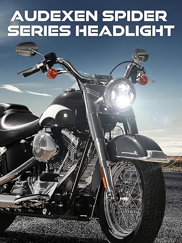Vista 2 de Faro delantero LED redondo de 5.75 pulgadas, 51 W, 5-3/4 pulgadas, compatible con Harley Dyna Sportster Iron 883 Street Rod Street Bob Softail Deuce