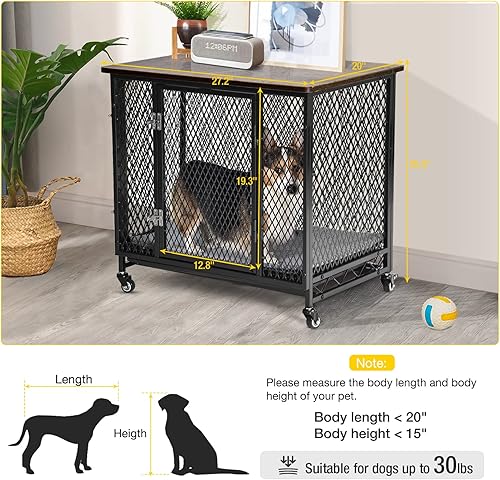 Miniatura 6 de Aivituvin Muebles de jaula para perros mesa auxiliar movible perrera interior para perros pequeños medianos y grandes casa de madera para perros con