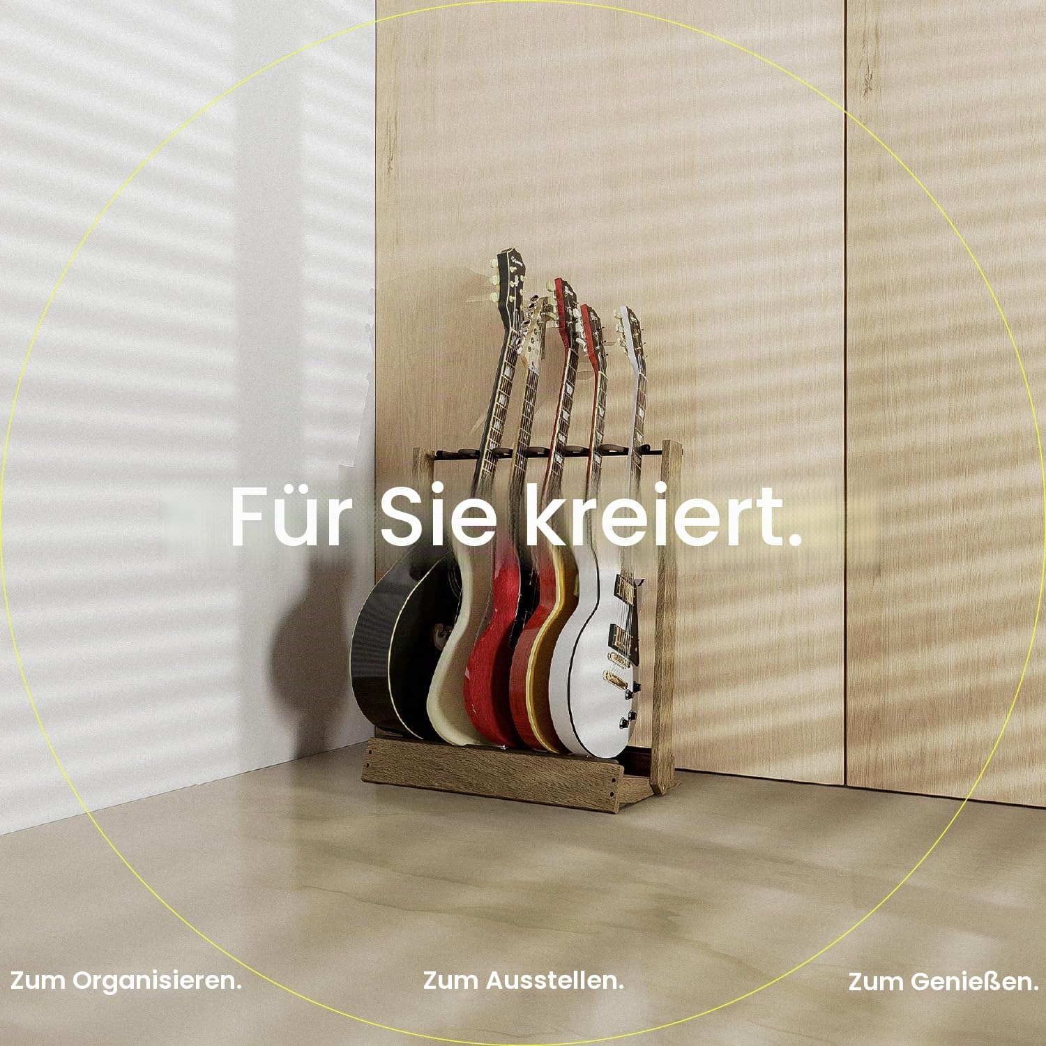 String Swing CC34 Gitarrenständer für 6 E-Gitarren oder 3 Akustikgitarren für Zuhause oder Studio