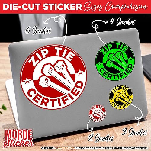 Miniatura 6 de Calcomanías certificadas con lazo de cremallera, divertidas calcomanías de vinilo troqueladas de 2 pulgadas para casco, caja de herramientas,