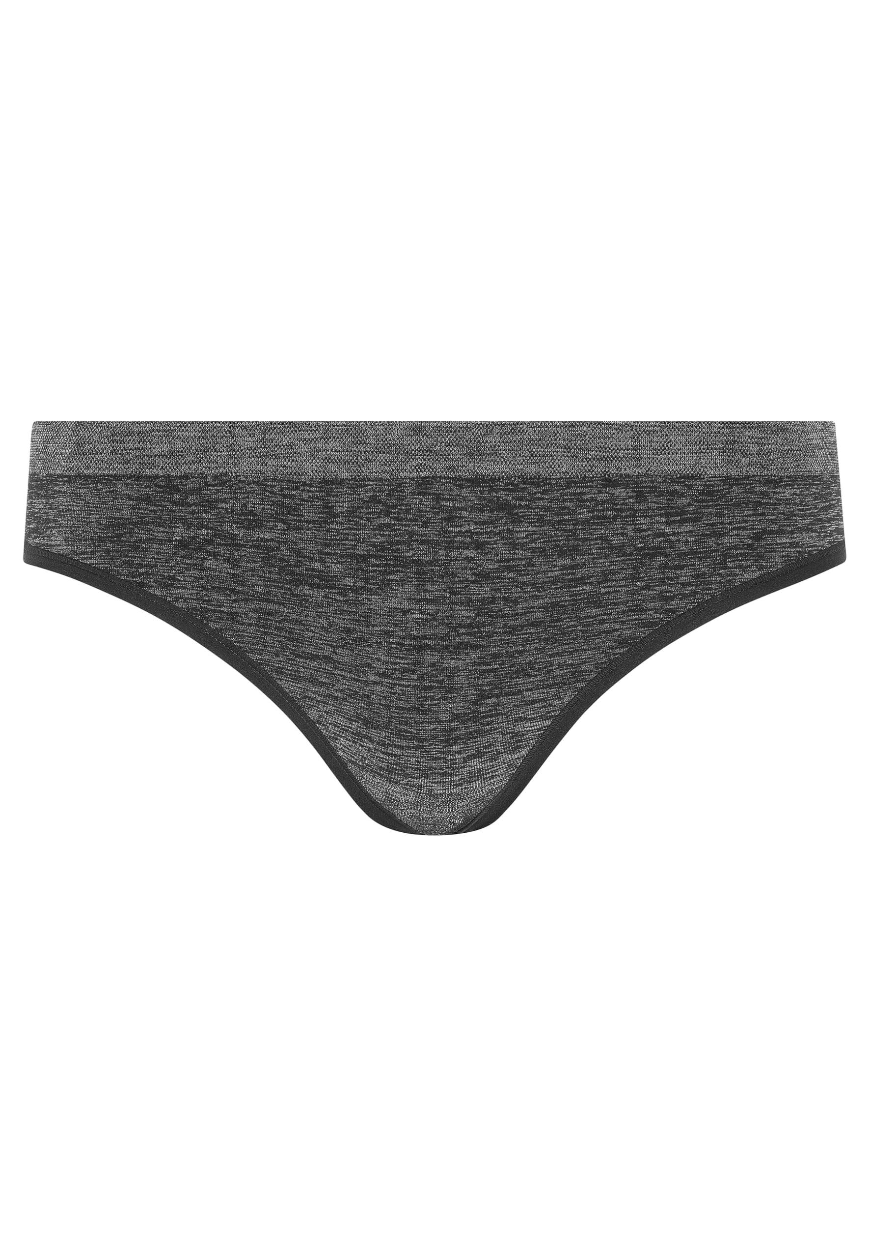 Jockey Women's Smooth & Shine Seamfree Thong, Black Melange, L