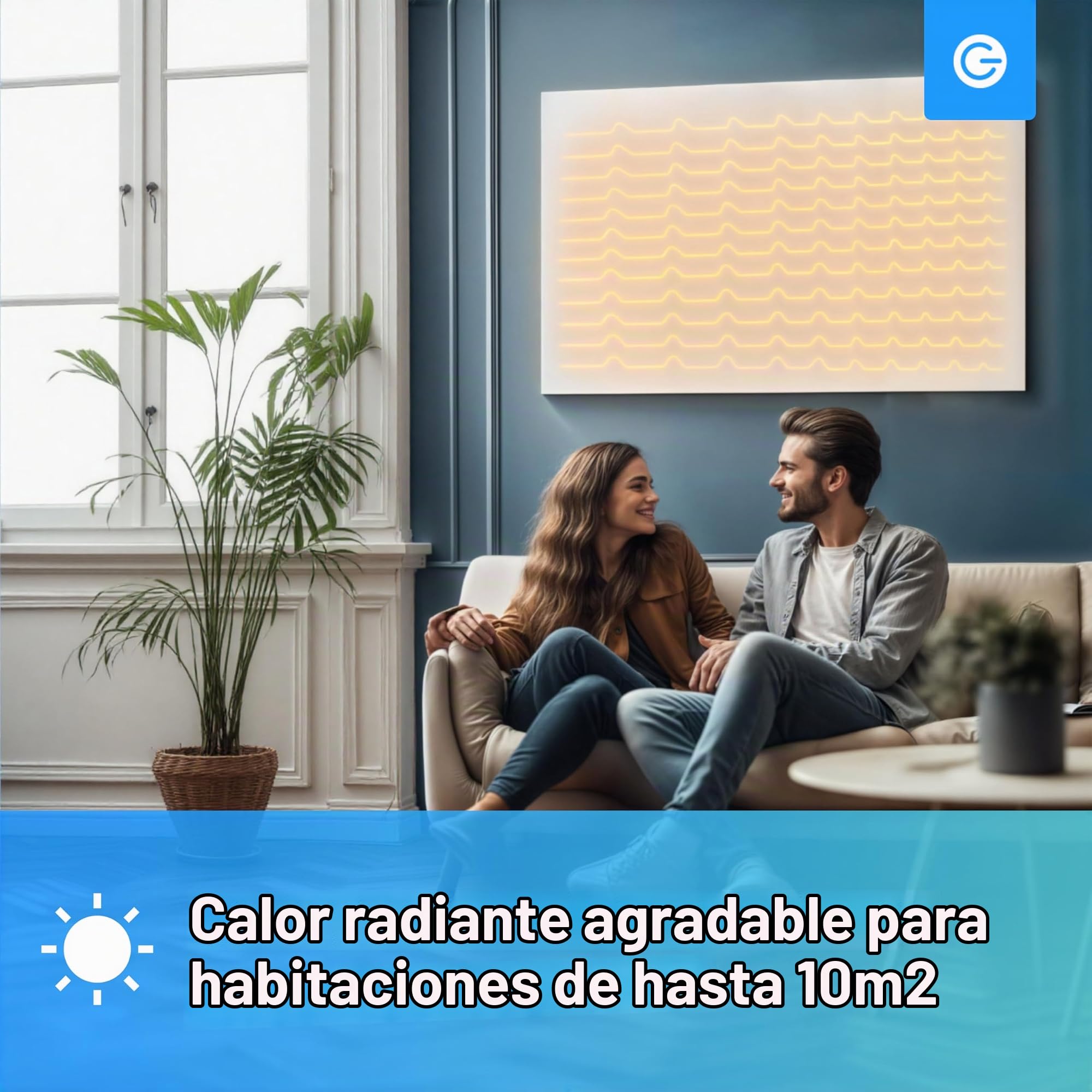 Silvergear® Calefacción Infrarroja Premium | Panel Calefactor 420W con Control WiFi | Protección Contra Sobrecalentamiento | Instalación en Pared o Independiente | Diseño Ecológico