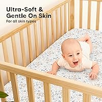 Vista 61 de 2-Pack Waterproof Baby Crib Sheets for Boys, Girls - 52x28 Viscose Derived from Bamboo Toddler Bed Sheet Neutral, Fitted Crib Mattress Protector