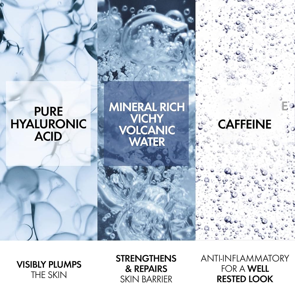 Vichy Mineral 89 Eye Serum, Hyaluronic Acid and Caffeine Cream, Under Eye Cream For Dark Circles, Hydrating & Puffiness Reducer, Opthalmologist Tested