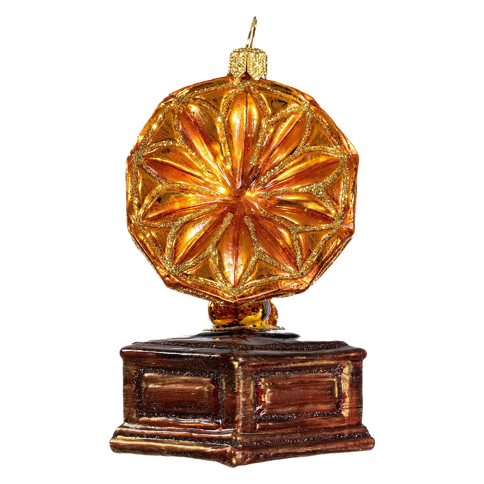Holyart Adornos de Vidrio soplado para Árbol de Navidad: Gramófono Adorno Vidrio soplado Árbol Navidad