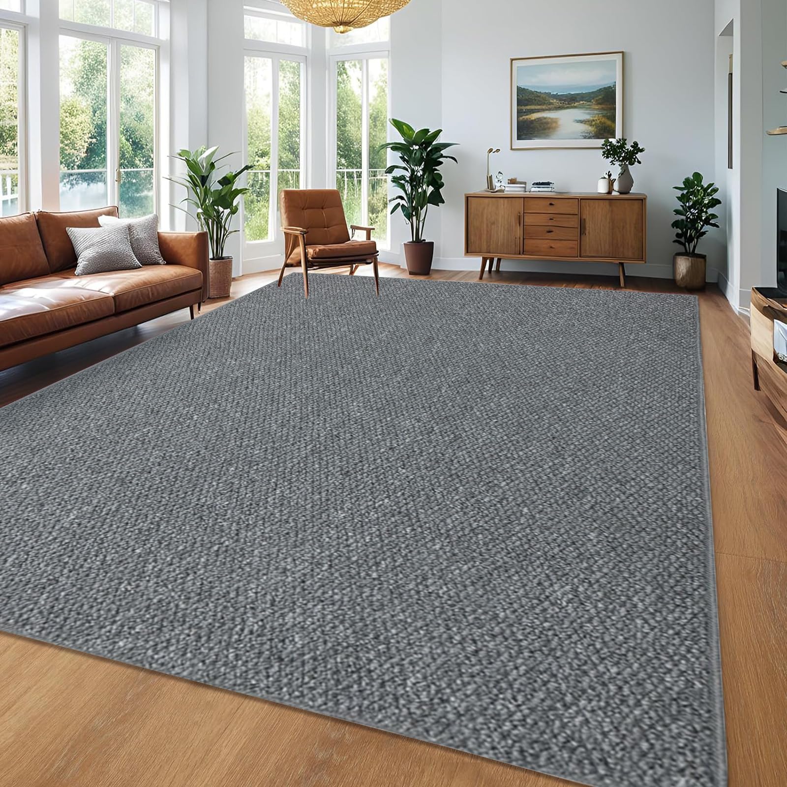 USTIDE Large Sisal Living Room Rug - Rustic Chunky Textured Jute-Look Nonslip Washable Area Rug, 200x300cm — image 1