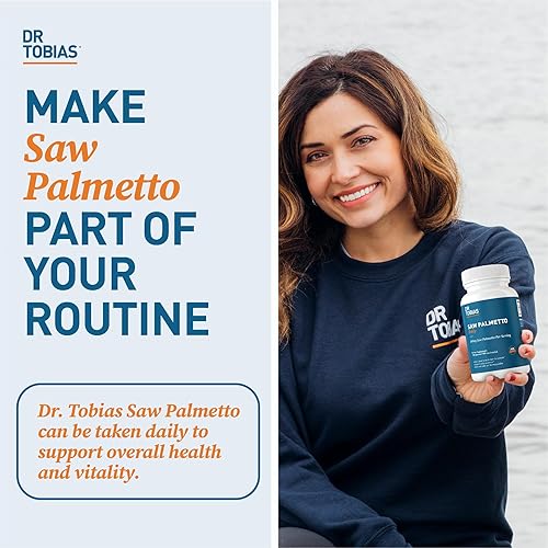 Miniatura 7 de Dr. Tobias Suplemento de Saw Palmetto, apoya la salud urinaria, el equilibrio hormonal, la salud de la próstata y la vitalidad del cabello, Saw