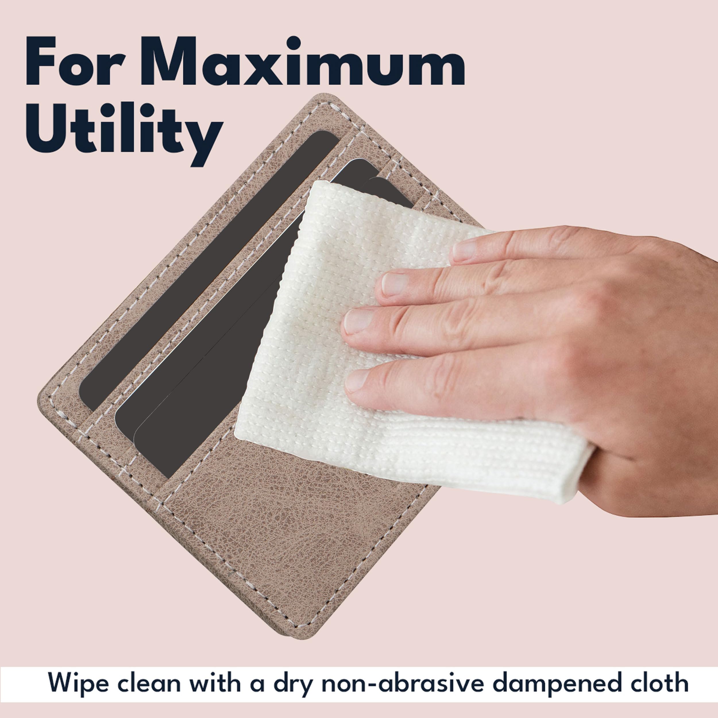 The Wallet Store Suede Leather Zipper Clutch For Her - Tan