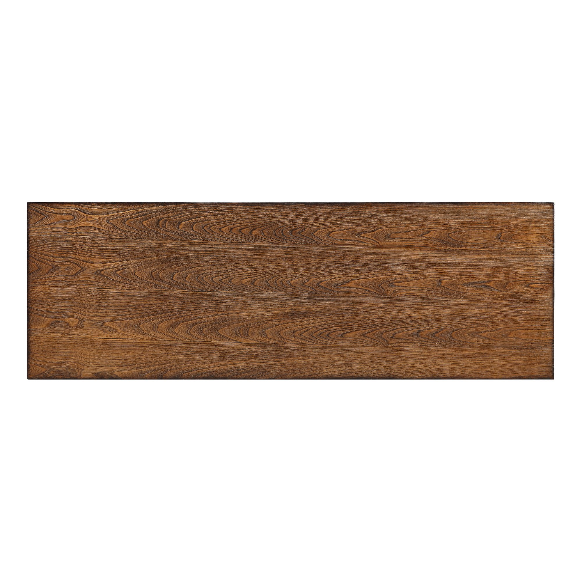 ModHaus Living Modern Industrial Rustic Riveted Black Metal & Wood TV Stand with Decorative