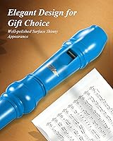 Vista 7 de Eastar Flauta Dulce Soprano para Niños Principiantes, Digitación Alemana en Do con Kit de Limpieza, Apoyo para el Pulgar, Bolsa de Algodón, Tabla