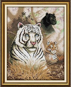 CROSSDECOR Stamped Cross Stitch Kits,Full Range of Cross-Stitch Needlepoint Kits for Beginners,Embroidery Kit Arts and Crafts for Home Wall Decor Gifts-Beast 3846cm