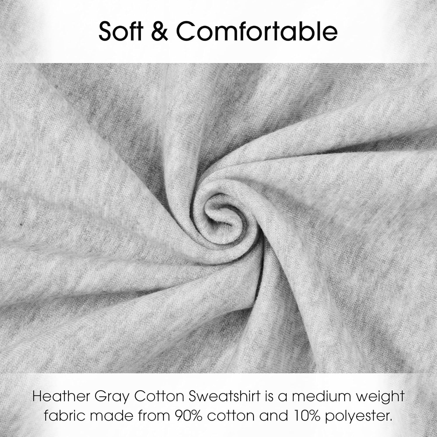 Pico Textiles 1 Yard - Heather Gray Cotton Sweatshirt Fleece Fabric - Sold by The Yard - Ideal for Hoodies, Pullovers, Sweatshirts and Sweatpants