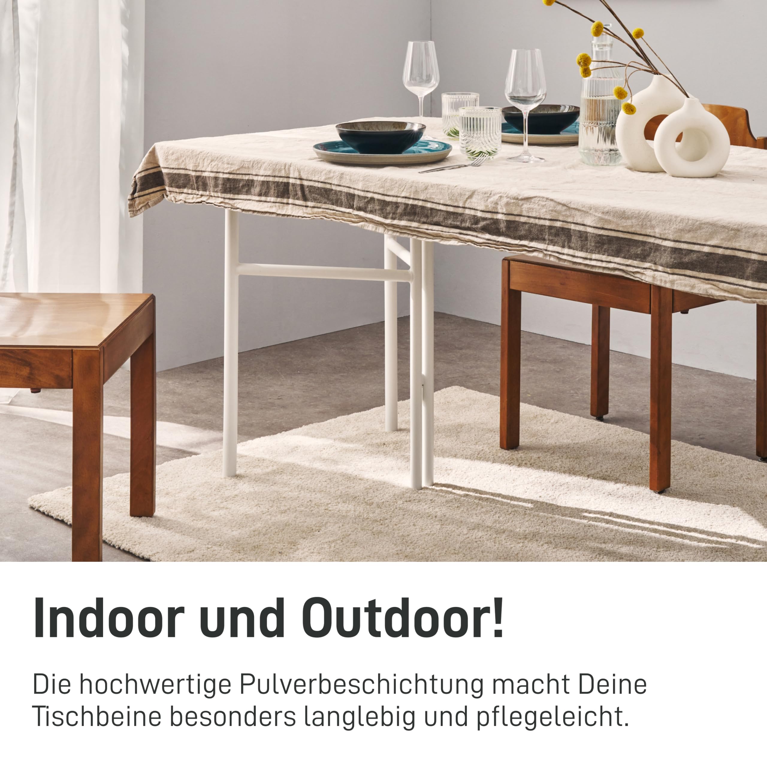 Natural Goods Berlin 2X Tischgestell FOLD - Schwerlast Tischbeine Metall Schwarz - Klappböcke DIY Tischfüße 800 x 720 mm - Schreibtischbeine Tischkufen Stabil - Outdoor Unterstellböcke Wetterfest