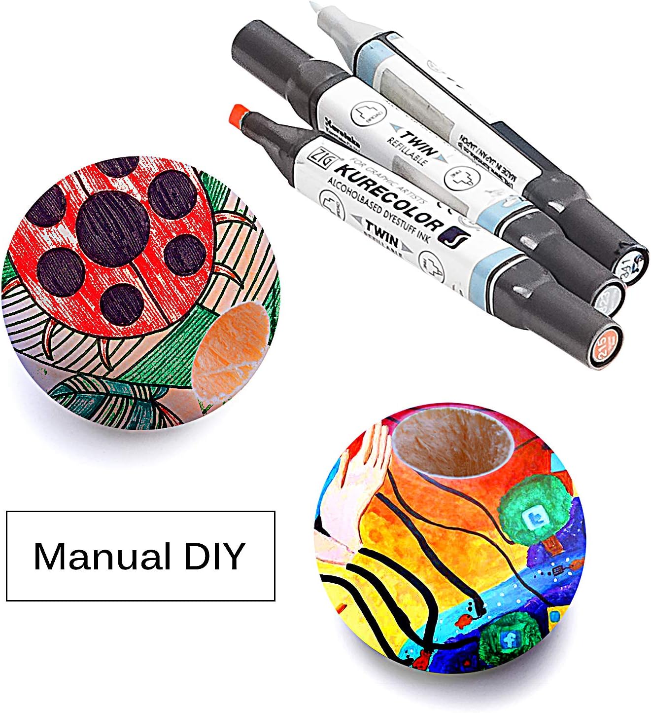 Jdesun 50 Pieces Wooden Beads, Natural Round Wood Loose Beads Wood Spacer 25mm x Diameter 3/8" Hole - Image 7